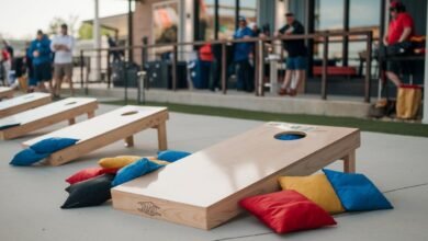 how far apart are cornhole boards